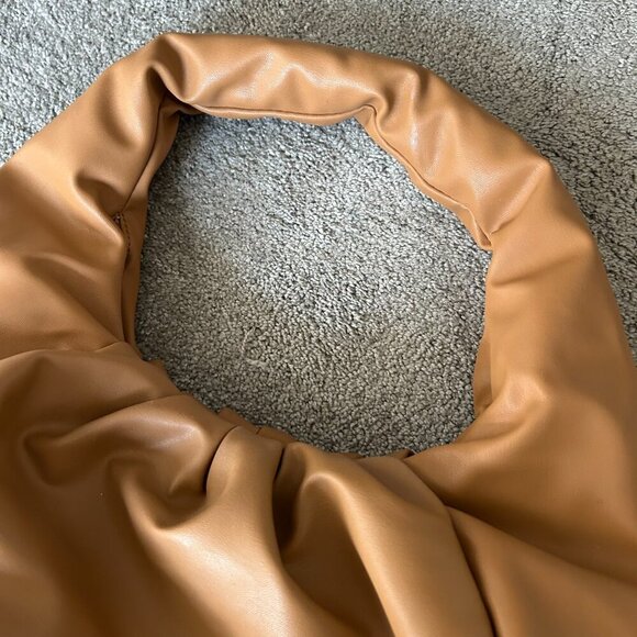 Shoulder Pouch Softest Faux Leather Slouchy Tote in Camel Shoulder Bag - Picture 9 of 12